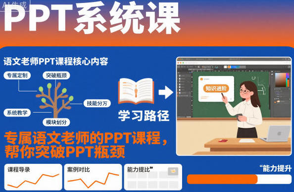 PPT系统课,专属语文老师的PPT课程,帮你突破PPT瓶颈