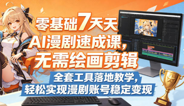 零基础7天AI漫剧速成课,无需绘画剪辑,全套工具落地教学