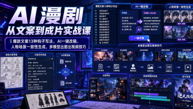 AI漫剧从文案到成片实战课 爆款文案13种钩子写法