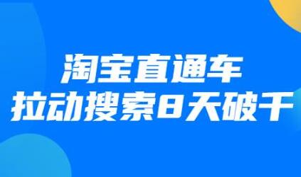 最新淘宝直通车拉动搜索8天破千培训课程视频