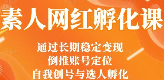 马大个《素人网红孵化课》通过长期稳定变现，自我创号与选人孵化