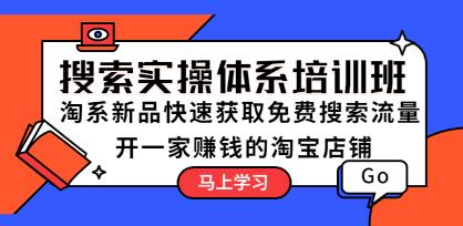 《搜索实操体系培训班》淘系新品快速获取免费搜索流量，开一家赚钱的淘宝店铺