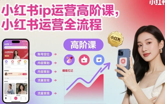 小红书ip运营高阶课,小红书运营全流程