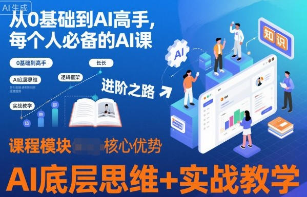 从0基础到AI高手,每个人必备的AI课,AI底层思维+实战教学