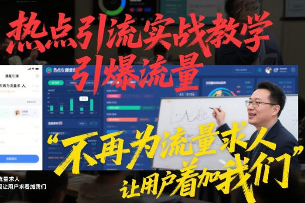 热点引流实战教学,引爆流量 让用户求着加我们
