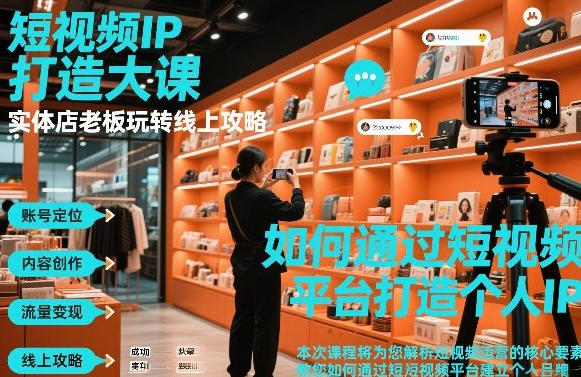 短视频ip打造大课,实体店老板玩转线上攻略