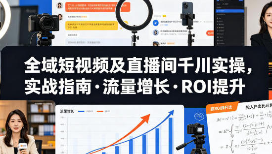 全域短视频及直播间千川实操,实战指南·流量增长·ROI提升