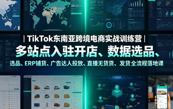 TikTok东南亚跨境电商实战训练营,全流程落地课
