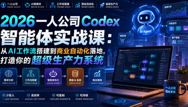 一人公司Codex智能体实战课 从AI工作流搭建到商业自动化落地