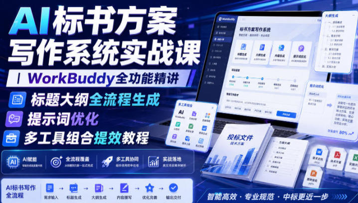 AI标书方案写作系统实战课 WorkBuddy全功能精讲