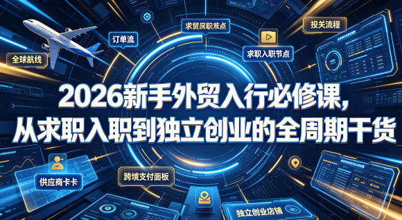 新手外贸入行必修课,从求职入职到独立创业的全周期干货