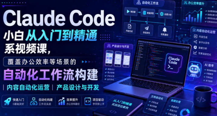 Claude Code小白从入门到精通系视频课 自动化工作流构建