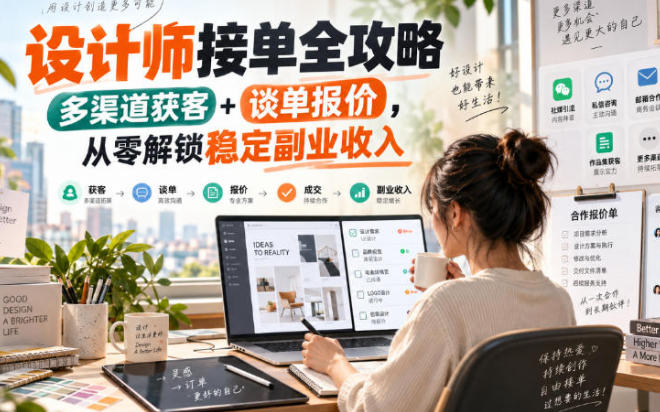 设计师接单全攻略,多渠道获客+谈单报价,从零解锁稳定副业收入